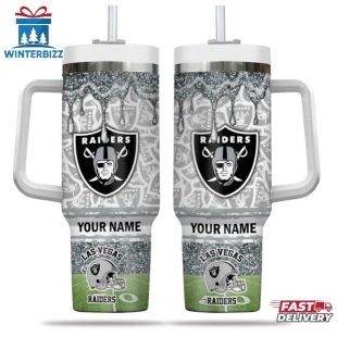 Custom Name Las Vegas Raiders NFL Tumbler 40Oz Handle