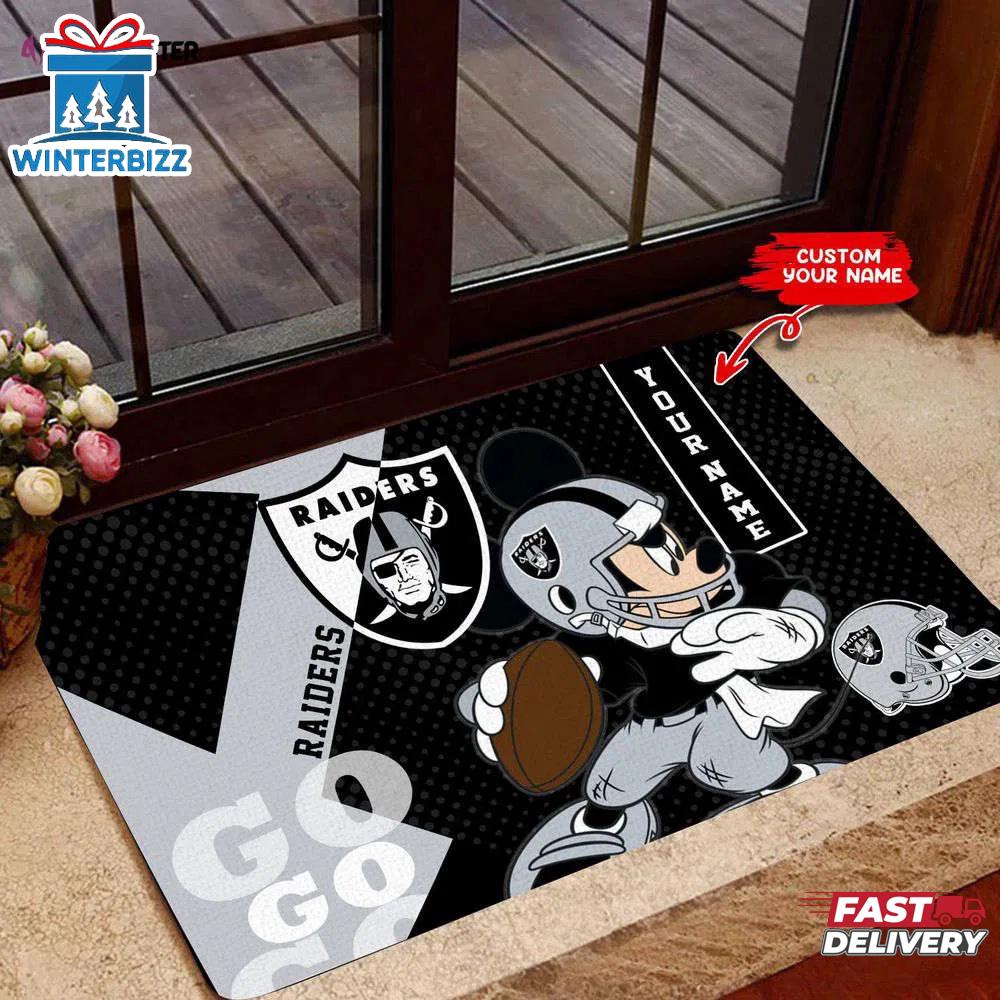 Custom Name Las Vegas RaidersMickey Doormat Home Decor