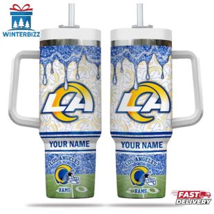 Custom Name Los Angeles Rams NFL Tumbler 40Oz Handle