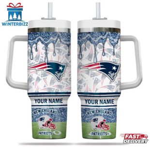 Custom Name New England Patriots NFL Tumbler 40Oz Handle