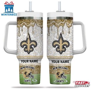 Custom Name New Orleans Saints NFL Tumbler 40Oz Handle