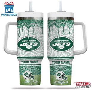 Custom Name New York Jets NFL Team Tumbler 40Oz Handle