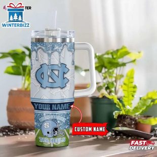 Custom Name North Carolina Tar Heels Tumbler 40Oz Handle