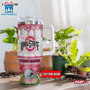 Custom Name Ohio State Buckeyes Tumbler 40Oz Handle