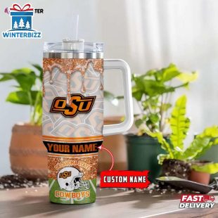 Custom Name Oklahoma State Cowboys Tumbler 40Oz Handle