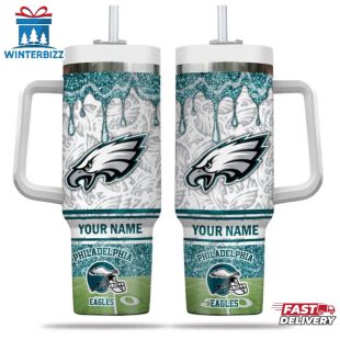 Custom Name Philadelphia Eagles NFL Tumbler 40Oz Handle