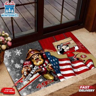 Custom Name San Francisco 49ers Mascot Mickey Doormat Home Decor