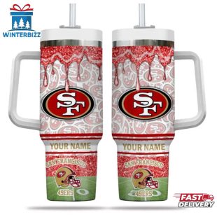 Custom Name San Francisco 49ers NFL Tumbler 40Oz Handle