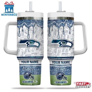 Custom Name Seattle Seahawks NFL Tumbler 40Oz Handle