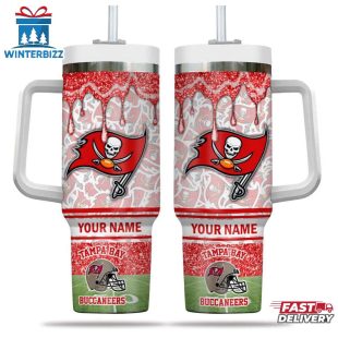 Custom Name Tampa Bay Buccaneers NFL Tumbler 40Oz Handle