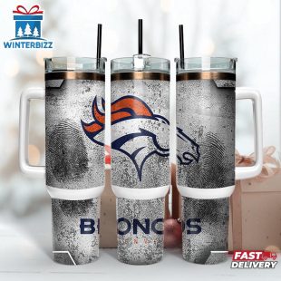Denver Broncos NFL Fingerprint Effect Tumbler 40Oz With Handle