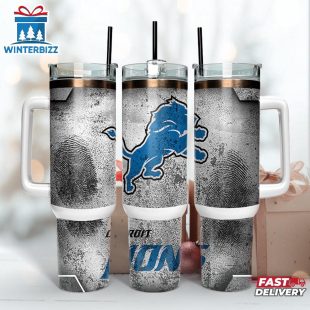 Detroit Lions NFL Fingerprint Effect Tumbler 40Oz With Handle