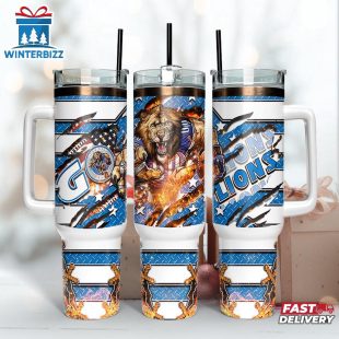 Detroit Lions NFL Mascot Sport Tumbler 40Oz With Handle