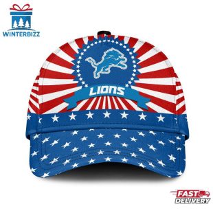Detroit Lions Sport US Flag Pattern Independence Day Classic Cap