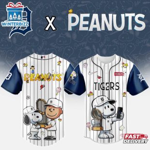 Detroit Tigers MLB x Peanuts Baseball Jersey Shirt