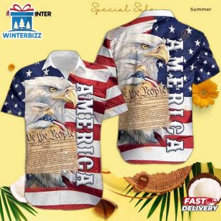 Eagle America Independence Day Cool Hawaiian Shirt