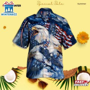 Eagle American Flag Cool Hawaiian Shirt