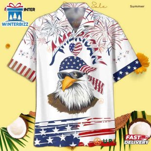 Eagle Cool Eagle Happy Independence Day Hawaiian Shirt