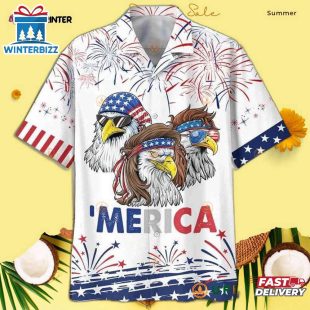 Eagle Happy Independence Day Cool Hawaiian Shirt