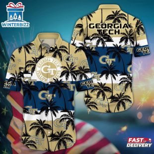 Georgia Tech Yellow Jackets Summer Aloha Hawaiian Shirt Gift For Fans