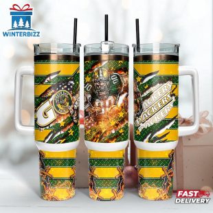 Green Bay Packers NFL Mascot Sport Tumbler 40Oz With Handle