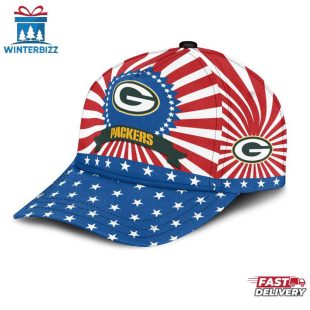 Green Bay Packers Sport US Flag Pattern Independence Day Classic Cap