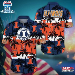 Illinois Fighting Illini Summer Aloha Hawaiian Shirt Gift For Fans