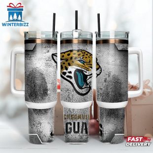 Jacksonville Jaguars NFL Fingerprint Effect Tumbler 40Oz With Handle