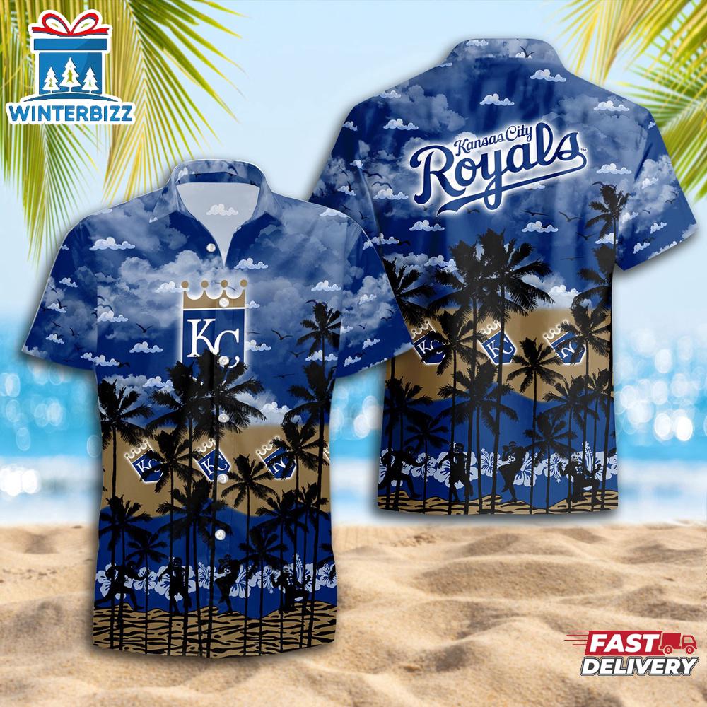 Kansas City Royals Team Tree Pattern Hawaiian Shirt Kansas City Royals Team Tree Pattern Hawaiian Shirt
