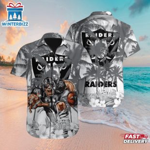 Las Vegas Raiders Shadow Jungle Hawaiian Shirt