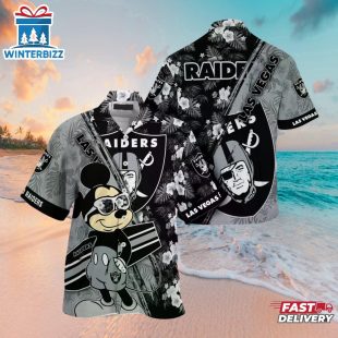 Las Vegas Raiders Sunset Tropical Hawaiian Shirt
