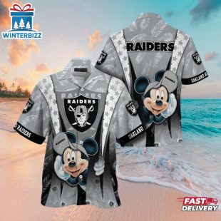 Las Vegas Raiders Tropical Mickey Hawaiian Shirt