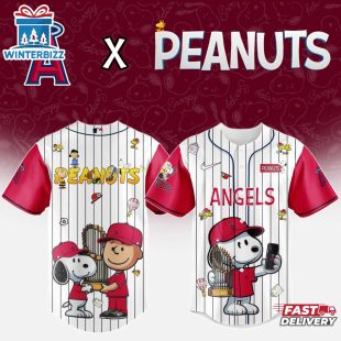 Los Angeles Angels MLB x Peanuts Baseball Jersey Shirt
