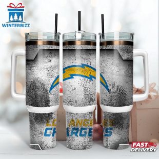 Los Angeles Chargers NFL Fingerprint Effect Tumbler 40Oz With Handle