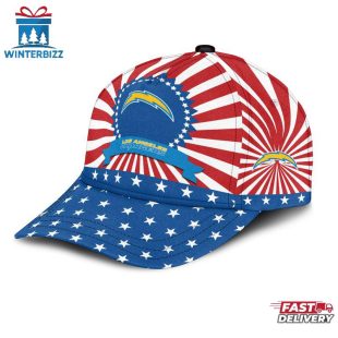 Los Angeles Chargers Sport US Flag Pattern Independence Day Classic Cap