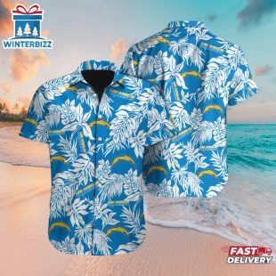 Los Angeles Chargers Tropical Leaf Hawaiian Shirt