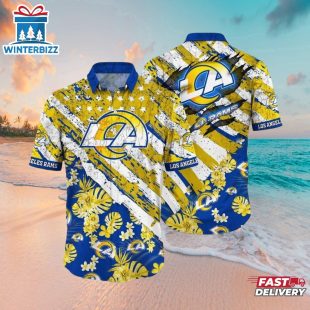 Los Angeles Rams Striped Hawaiian Shirt