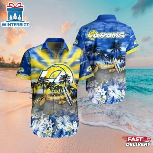 Los Angeles Rams Tropical Sunrise Hawaiian Shirt
