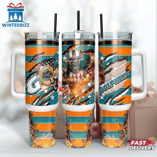 Miami Dolphins NFL Mascot Sport Tumbler 40Oz With Handle