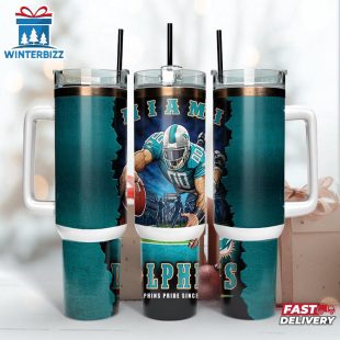 Miami Dolphins NFL Mascot Tumbler 40Oz With Handle