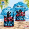 Miami Marlins Team Tree Pattern Hawaiian Shirt