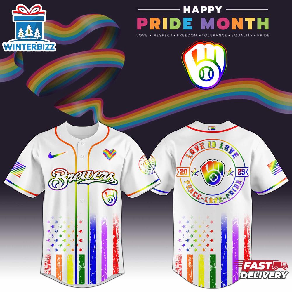 Milwaukee Brewers MLB x Happy Pride Month Baseball Jersey Shirts Gift For Fan Milwaukee Brewers MLB x Happy Pride Month Baseball Jersey Shirts Gift For Fan
