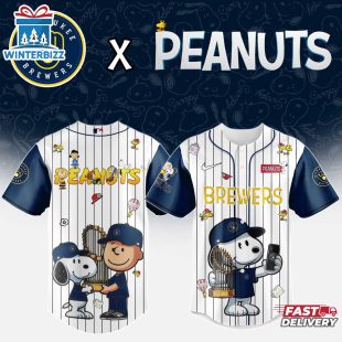Milwaukee Brewers MLB x Peanuts Baseball Jersey Shirt