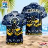Milwaukee Brewers Team Tree Pattern Hawaiian Shirt
