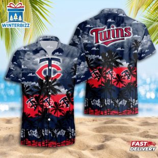 Minnesota Twins Team Tree Pattern Hawaiian Shirt