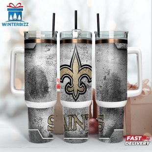 New Orleans Saints NFL Fingerprint Effect Tumbler 40Oz With Handle