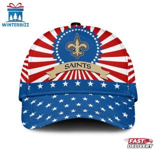 New Orleans Saints Sport US Flag Pattern Independence Day Classic Cap