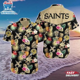 New Orleans Saints Tropical Bloom Hawaiian Shirt
