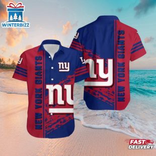 New York Giants Bold Streak Hawaiian Shirt