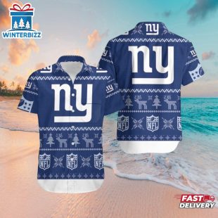New York Giants Festive Knits Hawaiian Shirt